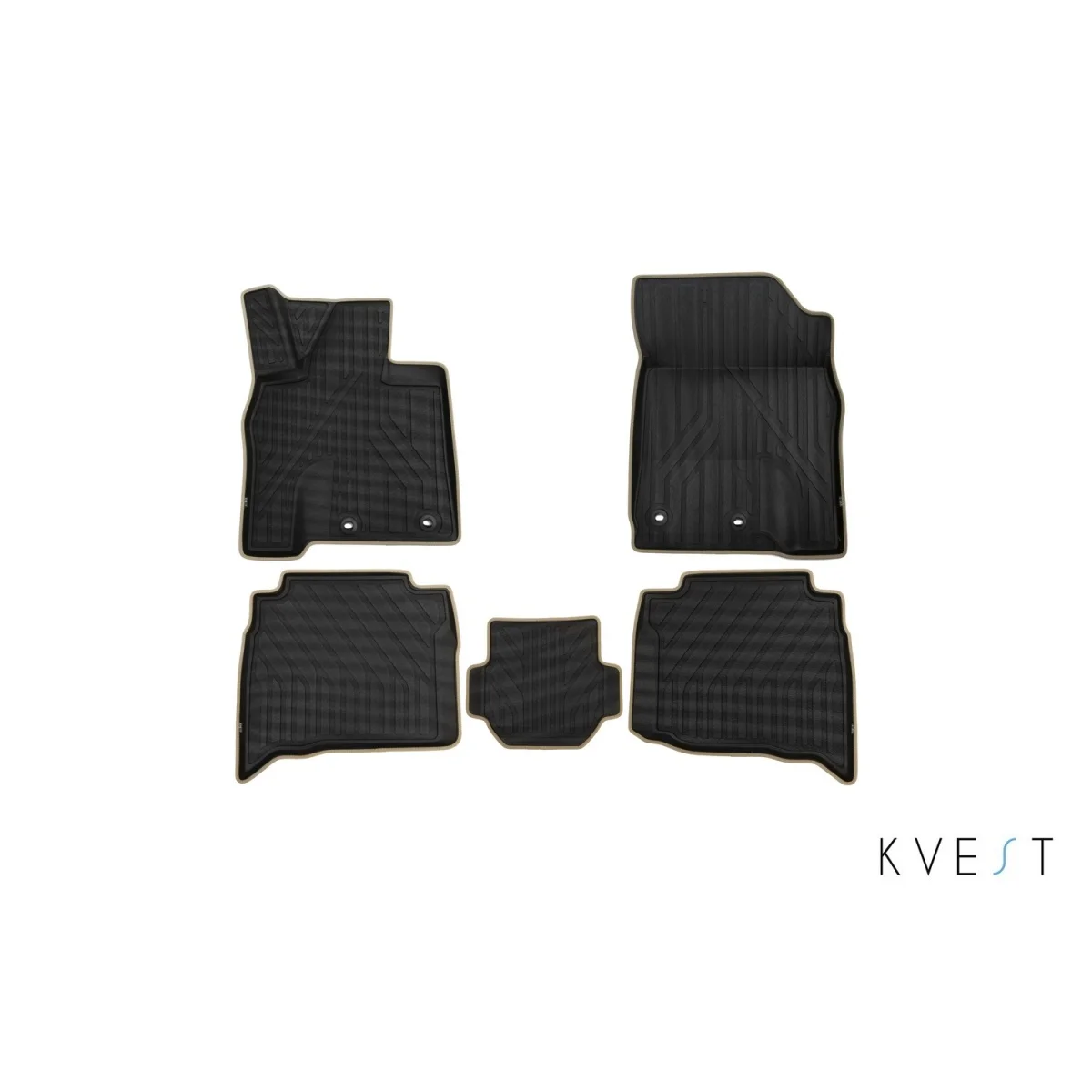 Коврики kvest 3d в салон toyota lc 200,->, 5 шт.(полистар, че