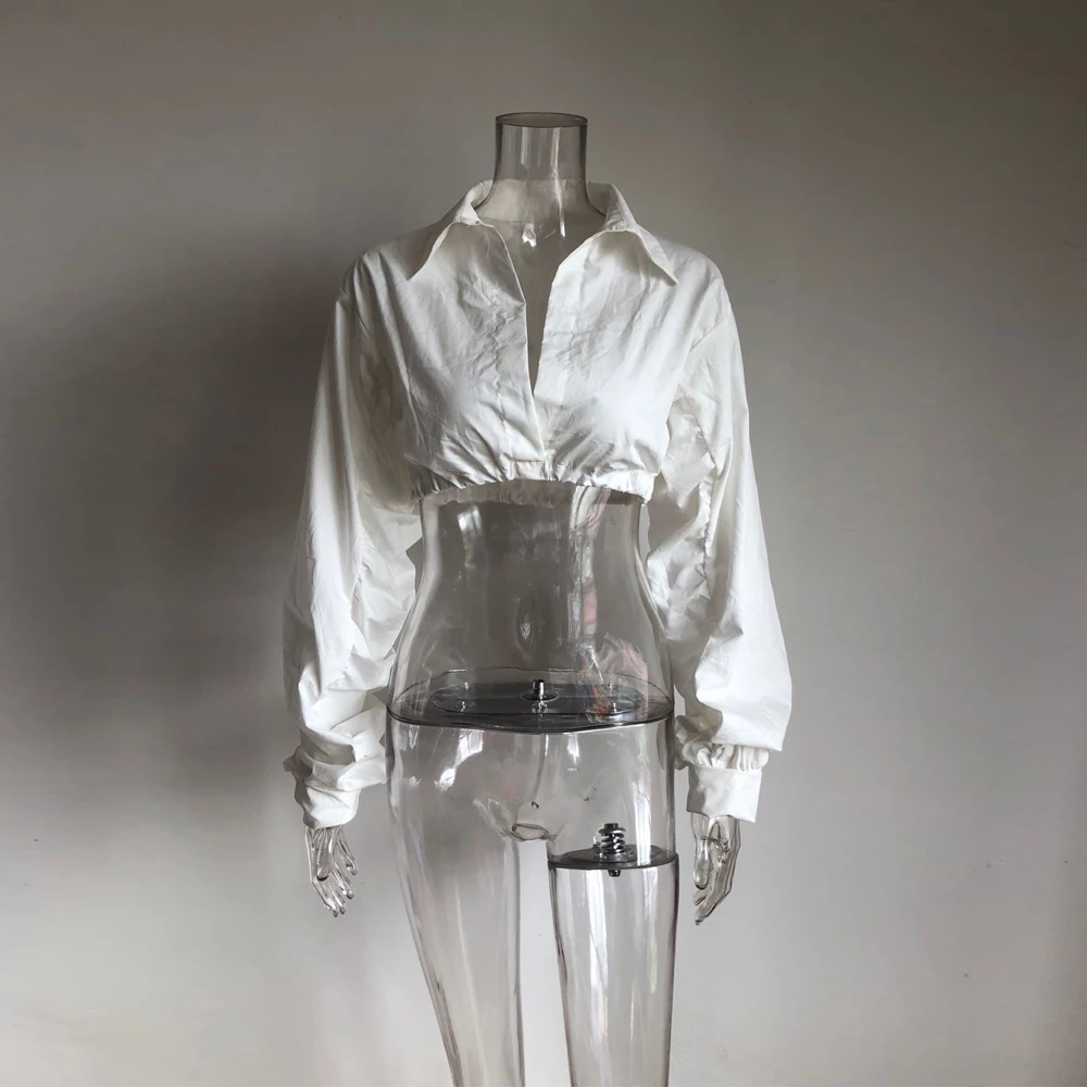 KGFIGU mujer de moda женские топы, блуза с длинным рукавом, Повседневная Блузка с отложным воротником, белая блузка, свитер с рюшами, женская одежда