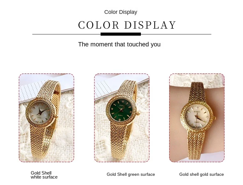 Women Gold Watches INS New Carved Natural Fritillaria Face Women's Small Gold Watch 30m Waterproof High Quality Movement