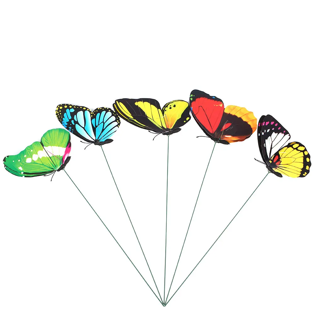 Пластиковые реалистичные бабочки садовый Декор 3D цвет случайный орнамент
