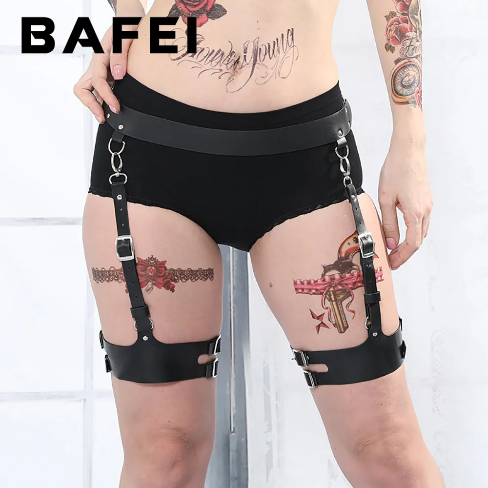 Сексуальные кожаные подвязки BAFEI для бедер Женская портупея ног эротические