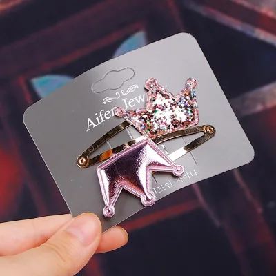 pink crown Модные заколки для волос из 2 предметов, заколки для волос, заколки для волос - Цвет: pink crown