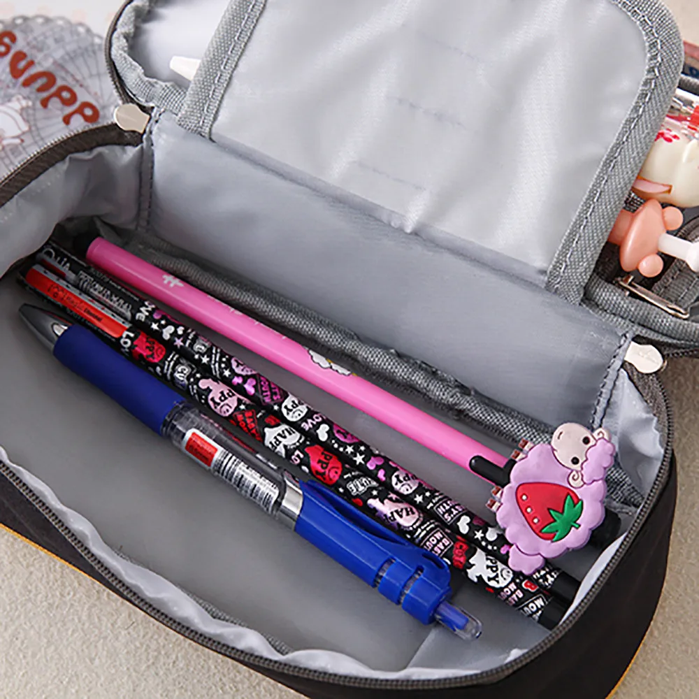 20# Trousse Scolaire большая емкость многофункциональная холщовая пенал сумка-Органайзер для хранения пенал Trousse Scolaire Stylo