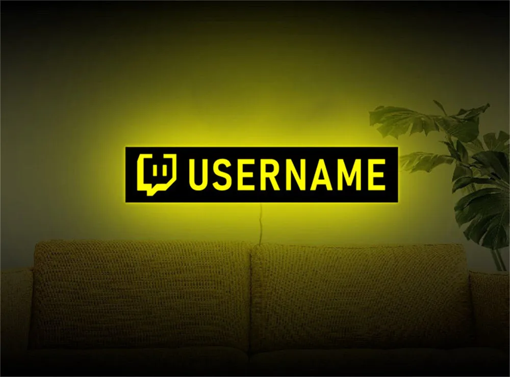 Personalized Gamer Tag for Twitch Wall Lamp Custom Wooden LED USB Night Light Remote Control to Change Color Gamer Tag Neon Sign wall lamp light