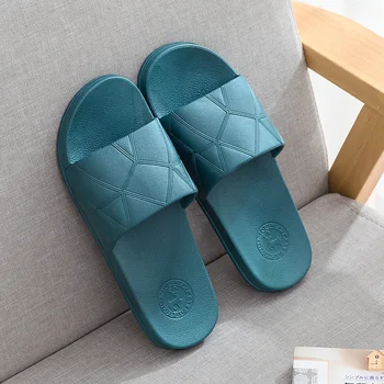 

Summer Indoor Slippers Men Women Couples Simple Japanese-style Home Bathroom Bath Non-slip Soft Bottom Men Ladies Slippers PVC