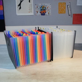 

24 Layer Organ Bag File Holder A4 Document Bag Rainbow Classification Test Papers Tool Business Expanding File Folders
