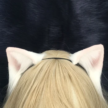 

MMGG New white Neko ears Dog Cats hairhoop headwear for anime lolita cosplay costume accessories