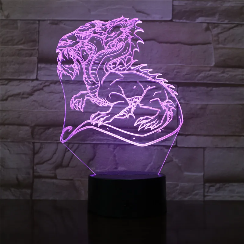 [Seven Neon] дракон Огненный Дракон акриловая 7 цветов Настольная лампа 3D лампа детский подарок Новинка Светодиодный Ночник светильник Сокол миллениума светильник