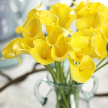

10pcs Artificial flowers PU Calla Lily Bunch wedding decorative flowers vases for home decoration accessories household products