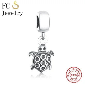

FC Jewelry Fit Original Brand Charms Bracelets Authentic 925 Silver Animal Sea Turtle Pendant Beads for Making DIY Berloque