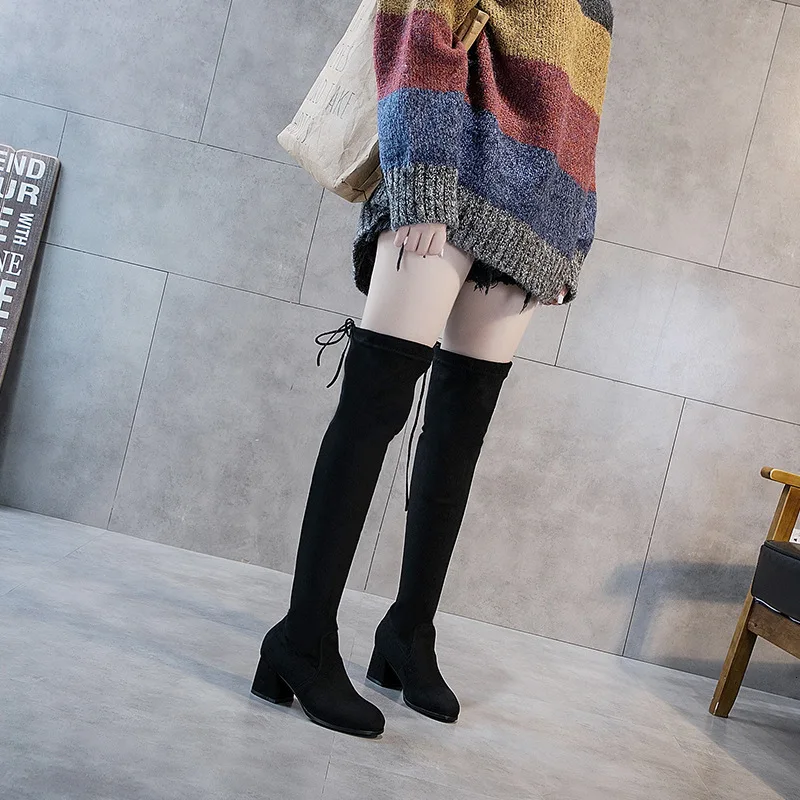 

Flat Boots High Heels Shoes Winter Boots Women Shoes 2019 Overknee Boots Woman Foot Long Boots