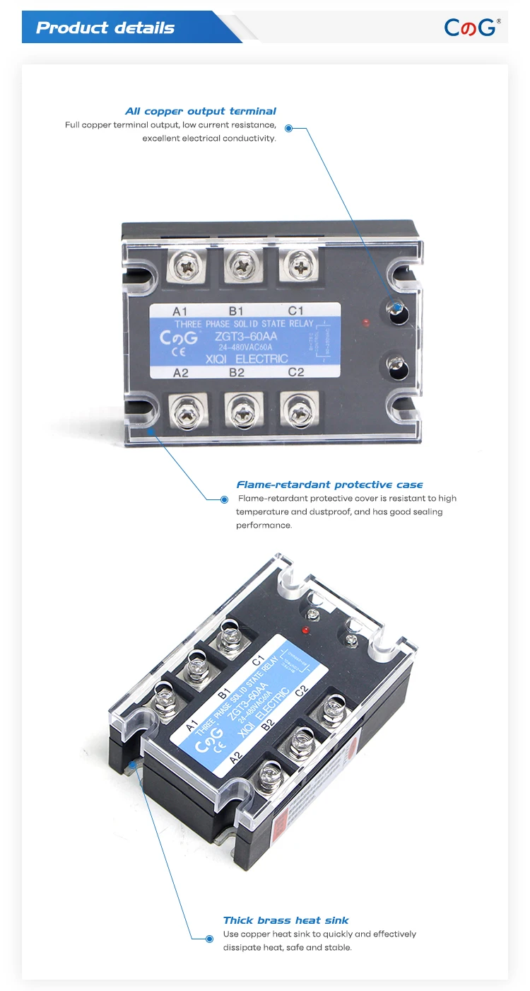 CG 60A 80A 100A AA трехфазный SSR AC управление AC теплоотвод твердотельные реле SSR AC в AC