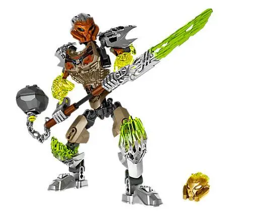 

XSZ 610-2 BionicleMask of Light Bionicle Pohatu Stone Land Guardian Building Block Compatible with Legoinglys 71306 Brick Toys