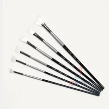 6 шт./компл. кисть отлично белого цвета набор нейлоновых волосяных веерообразная березы длинный шест акриловая кисть арт-арта и акриловые краски