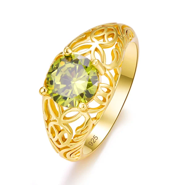 Lingmei Модные Коктейльные Вечерние ювелирные изделия из циркония, серебряное, желтое, Золотое кольцо, размер 6, 7, 8, 9, юбилейные свадебные кольца - Цвет основного камня: Зеленый