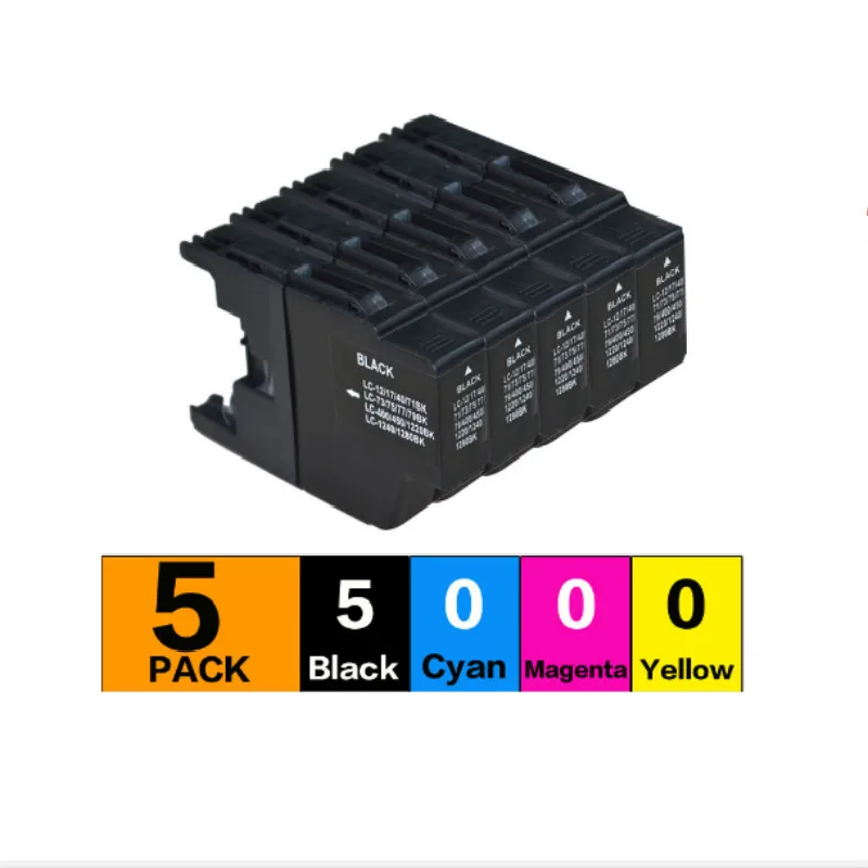

5black Compatible Ink Cartridge for LC12 LC40 LC71 LC73 LC75 LC400 LC1220 LC1240 For Brother Printer ink MFC-J6910CDW J6710CDW
