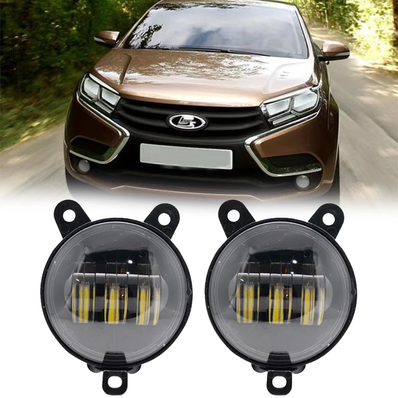 

2pc 3.5''inch Fog Lamp Assembly Super Bright 30w 6000k 12v Led Fog Light for lada Priora and some Russia car