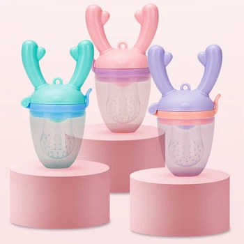 

Baby Nipple Milk Feeding Bottles Nibbler Learn Feeding Drinking Water Straw Handle Teething Pacifier Fawn Teether