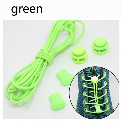 Низкая цена без шнурка фиксирующий башмак Шнурки тапки ленивые эластичные шнурки светящиеся шнурки для обуви Дети - Цвет: green