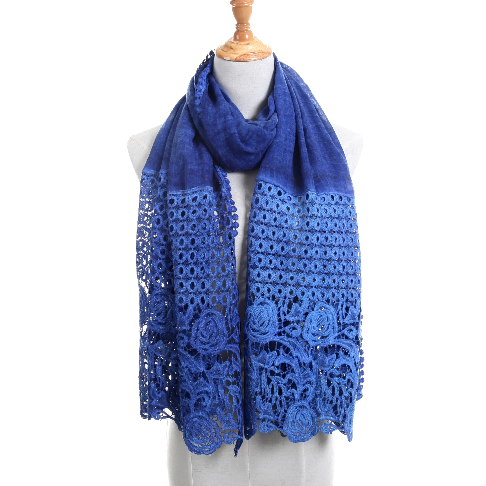 Ажурный кружевной шарф с цветочным узором, вышивка, очаровательный шарф, характеристики, универсальный весенне-осенний шарф, стиль