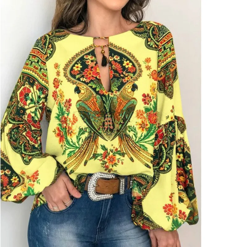 

Elegant Blouse Women's Shirt Bohemia Casual Long Sleeve Blouses Woman 2019 Womens Tops And Blouse Top Female Autumn New