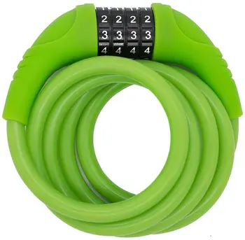 

G503 Silicone Covered Bike Cable Lock Self-Coiling 4.43FT10MM UV Resistance Anti Scratch Resettable 4-Digit Combination Lock