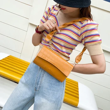 

Fashion Stone Pattern Handbag Solid PU Shoulder Woven Belt Underarm Tote Purse Casual Retro Mini Shoulder Bag