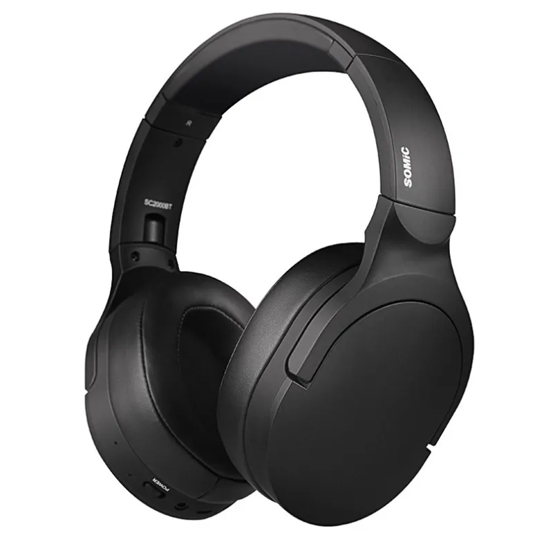 Somic SC2000BT гарнитура игровые наушники Высокое качество музыка стерео 5,0 bluetooth 3,5 мм/USB разъем Складная гарнитура для PS4 для xbox - Цвет: Черный
