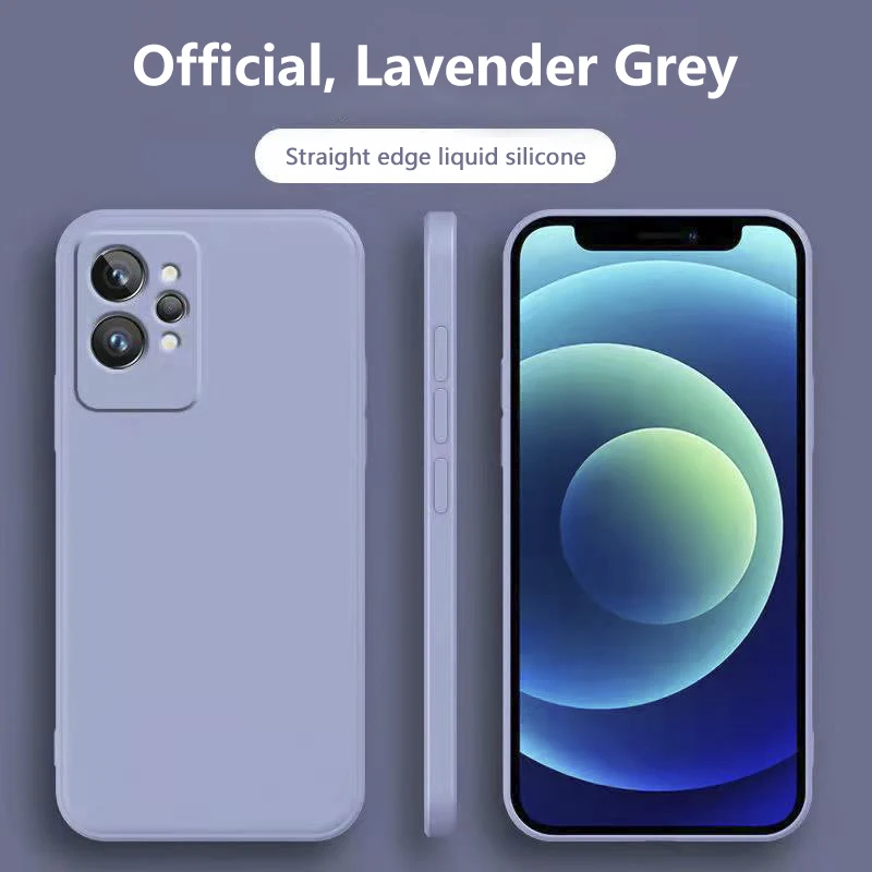 Für Realme GT 2 Pro Neue Handyhülle aus flüssigem Silikon mit geraden Kanten, ultradünne All-Inclusive-Linse, Fallschutz_voghion.com