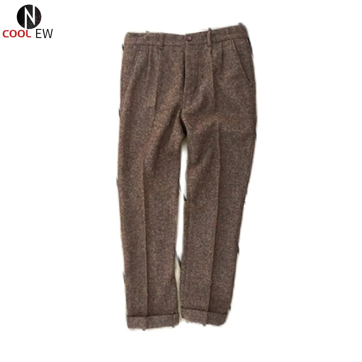 安心の長期保証 メンズブラウンツイードストレートハイウエストパンツ クラシックデザインのサマーパンツ ヴィンテージ 秋冬コレクション 翻译此页 Signature Johaness Com