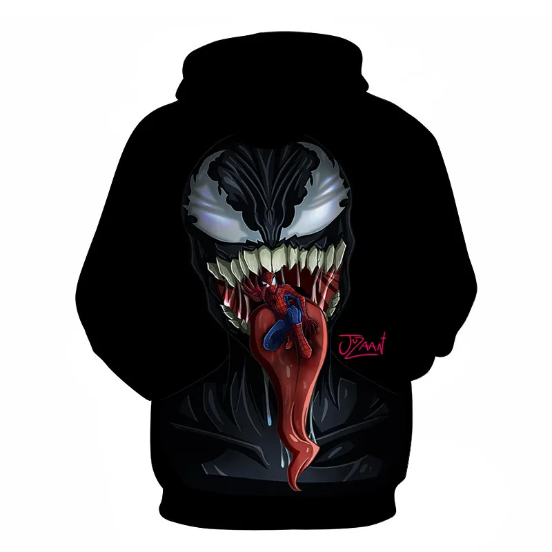 Лидер продаж, Новое поступление, популярный фильм Marvel venom, 3D принт, толстовки для мужчин и женщин, толстовки с капюшоном, хип-хоп пуловер с карманом, куртки