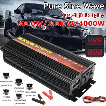 

Inverter 12V/24V 220V 2000/3000/4000W Voltage transformer Pure Sine Wave Power Inverter DC12V to AC 220V Converter+2 LED Display