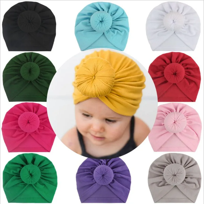 Baby cotton blends Headband Soft Donut Bowknot Turban Hair Bands for