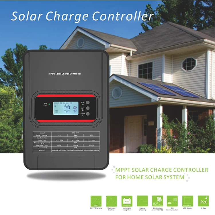 Controlador de Carga Através do Telefone 3200w com Rs232 Solar - 24 48v Potência 800 1600 Comunicação Porto Monitoramento Inteligente 60a 145v pv 12 1 Controladores solares