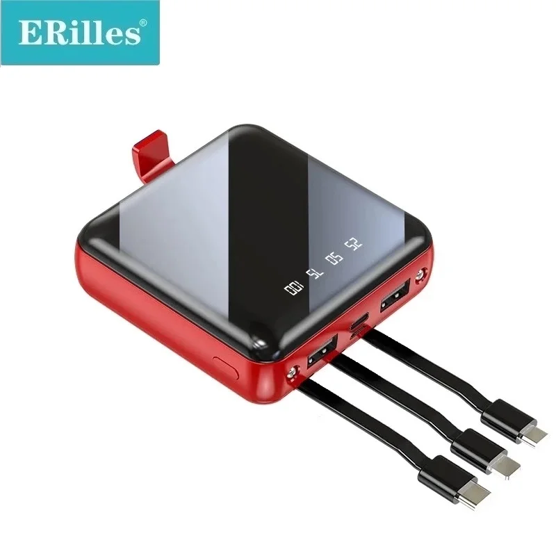 20000mAh Portable Mini Power Bank Mirror Screen LED Digital Display Powerbank External Battery Pack Poverbank For Mobile Phones | Мобильные