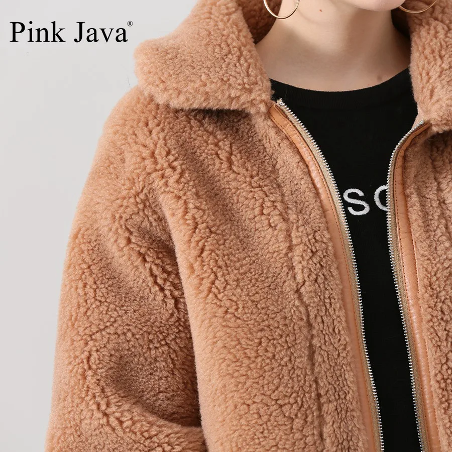 Розовая java QC19029 Новое поступление, горячая Распродажа, Женская шерстяная куртка, короткая куртка, зимнее пальто, модная