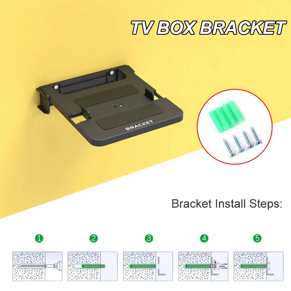 

100-138mm Wall Mounted TV Box Stand Top Box Mount Wall Hanging Holder TV Bracket Universal For H96 pro+ TV box, Top box, router