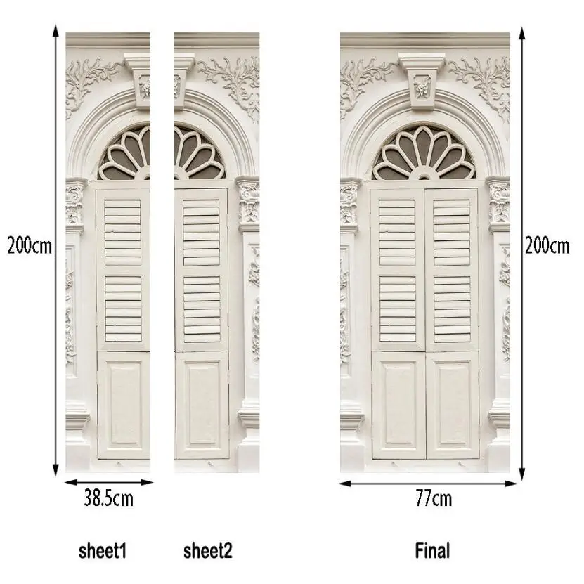 Европейский водонепроницаемый diy 3d двери наклейки домашний декор самоклеющиеся спальня Deursticker Декор на дверь Adesivi per Porte W218