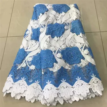 

Elegant embroidery African tulle cloth for sewing French net fabric for party dress ZQN245(5yards/lot)