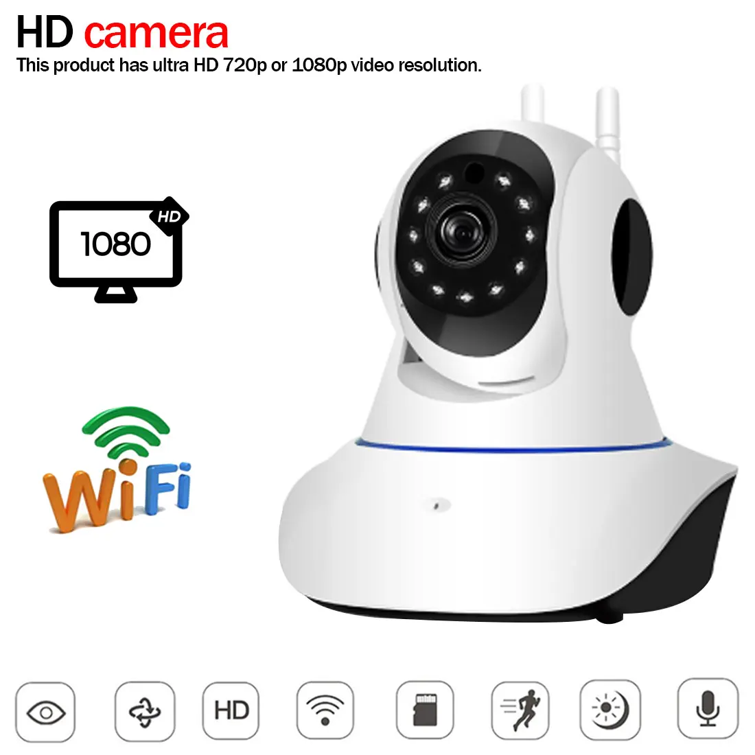 

2MP Wireless IP Camera Baby Monitor Network Surveillance Camera Wifi Network CCTV IR Night Vision with 32G Card 1080P