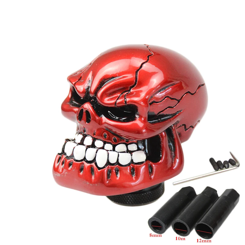 Universal Manual Gear Shift Knob Shifter Lever Knob Alien Skull Head Gear Knob Pomo Marchas Car Accessories