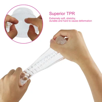 transparent Masturbation Soft Stick cup men penis Massager Ejaculation delay trainer Male sex toys Ghost Exerciser Pocket Pussy 5