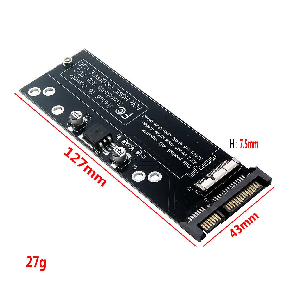 SSD на SATA адаптер карты для 2012 MacBook Air A1466 A1465 A1398 A1425 высокой мощности LDO чип