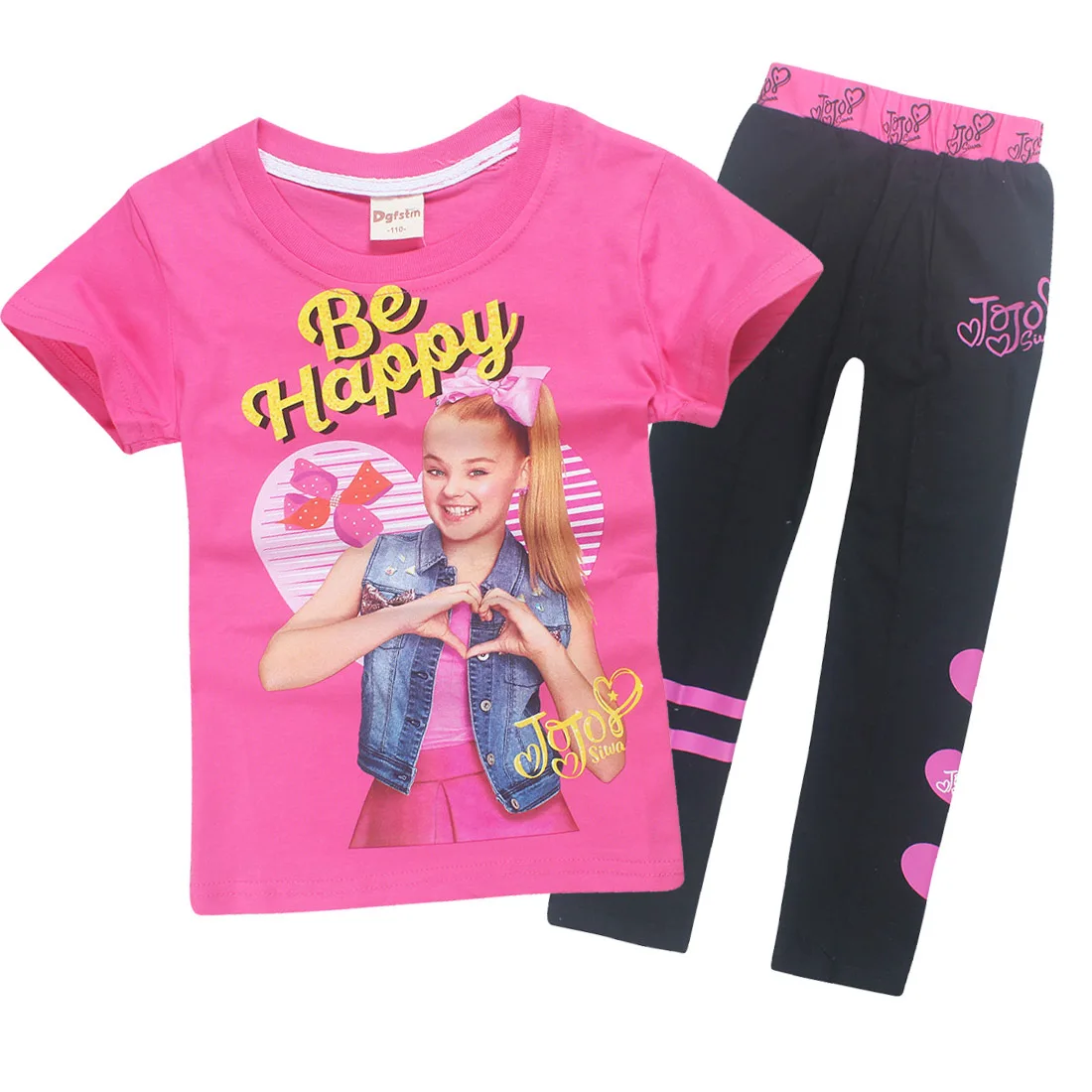 JOJO SIWA/ Детские футболки хлопковые футболки для маленьких девочек комплекты с короткими рукавами для мальчиков и девочек футболки Одежда для девочек 10-12 лет