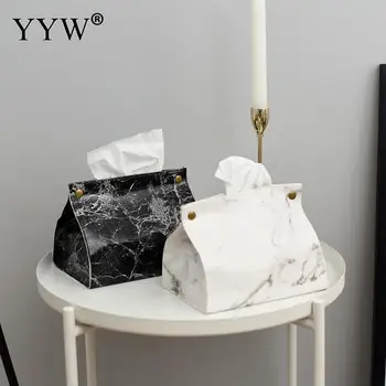 

Nordic Leather Tissue Box Cover Storage Home Marble Tissue Paper Tissue Box Holder Car Coffee Table Napkin Box Kitchen Organizer