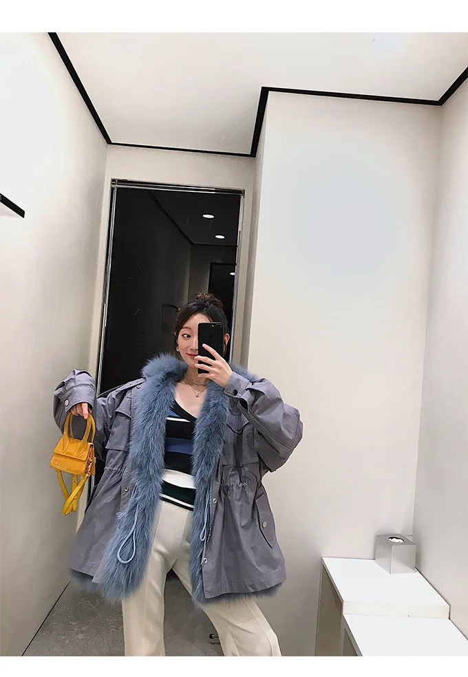 Real Fur Coat Women Fox Fur Coat Women Clothes Real Fur Parka Warm Winter Coat Womens Clothing Manteau Femme BL-299 YY1067