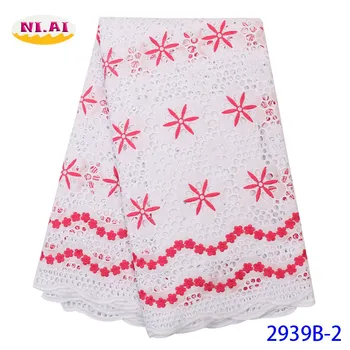 

NIAI African Dry Lace Fabric 2019 High Quality Lace Nigerian Cotton Embroidery French White Lace Fabrics For Man Women XY2939B-2
