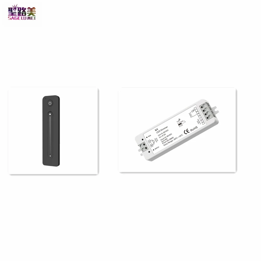 V1 1Ch * 8A 5-36Vdc Controller Cv Push-Dim 12V 24V Dimmer Led, Telecomando Dimmer 1 Zona R11 Per Strisce Luminose Monocolore