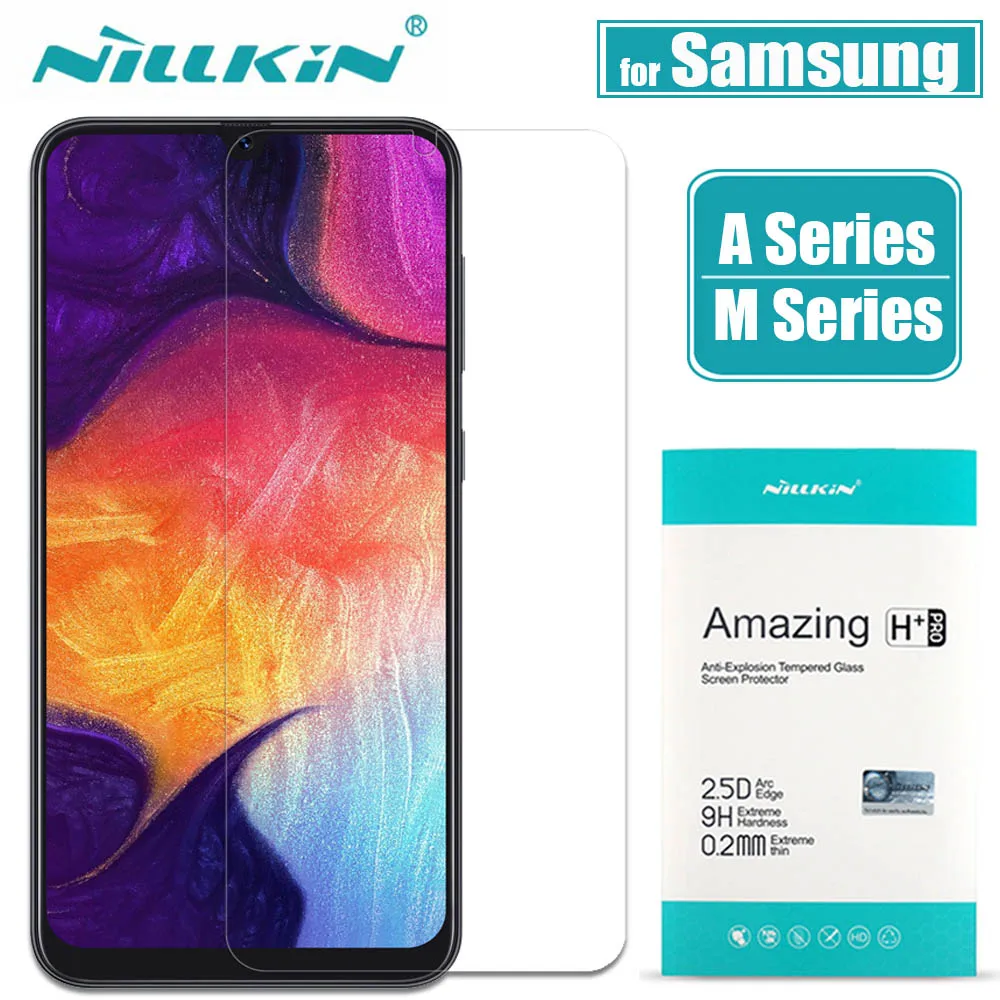 

for Samsung A70/A50/A30/A20/M30 Glass Screen Protector Nillkin 9H Safety Tempered Glass for Galaxy A90/A80/A60/A40/A10/M10/M20