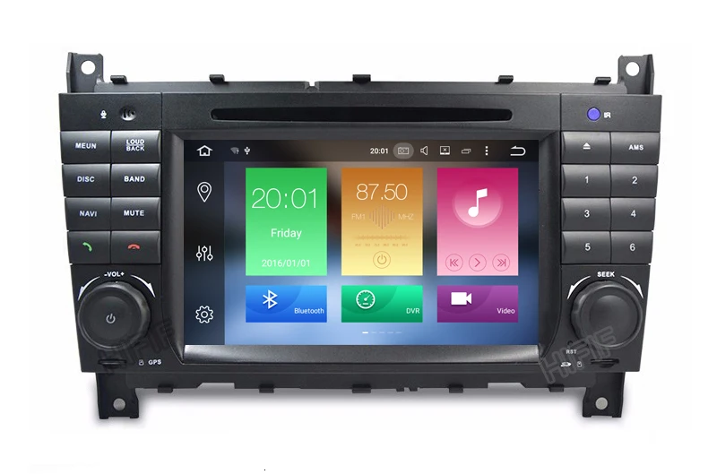 Cheap DSP 7" 2 Din Quad Core Android 9.0 Car DVD GPS For Mercedes/Benz C Class W203 2004-2007 C200 C230 C240 C320 C350 CLK W209 04-11 7